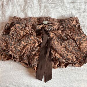 Aerie Brown Leopard Print Jammie Shorts